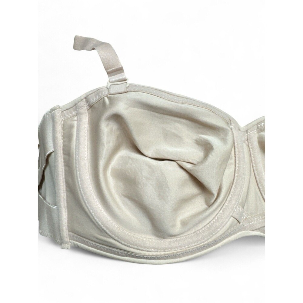 NEW Beige Strapless Multiway Bra 34C Underwire No Padding Double Lined Fabric - Picture 5 of 5